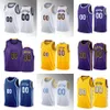 2023-24 New City Bryant 6 James Basketball Jerseys 3 Davis 1 Russell 17 Schroder XS-4XL Pension Purple Yellow White Men Women Youth City Jersey