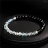 Strand Rhombus sfaccettato Austria Crystal Bracciale 6mm Moonstone Women Natural Stone Lucky Energy Bracciali Gioielli Uomo