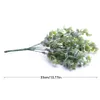 Couronnes de fleurs décoratives 7 branches/bouquet d'eucalyptus artificiel plante succulente bricolage hiver fausses feuilles blanc vert décoration de mariage maison fleur artisanale