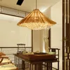 Lampy wiszące światła ręcznie tkane ratanowe designer ratanowy żyrandol kuchnia wisząca retro restauracja przemysłowe oprawy oświetleniowe