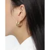 Studörhängen 25,3 mm Real. Autentisk 925 Sterling Silver Ear Piercing Borsted Big Twist Circle Temperament C-YH30011