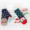 Women Socks 2023 Christmas Straight Plate Old Man Elk Snowman Women's Mid Tube Cartoon 5 Pattern Girls 5pair/lot