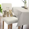 Krzesło okładki jaj wielkanocne polka kropka drewniana pokrywka jadalnia spandex stretch siedzenie domowe biuro dekoracje biurka zestaw etui