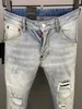 DSQ Coolguy Jeans Classic Man Dżinsy Gray Hip Hop Rock Moto Męs Mens Casual Design Raped Dżinsy Zwykłe Chude Denim Biker DSQ Dians 61638
