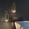 Hanglampen modern LED -licht 7w koperen lichaam plafondlamp voor woonkamer slaapkamer bedlichten lichten dineren keukenarmaturen