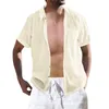 Camisetas masculinas planícies para homens primavera em massa e verão coloração de cor top top linen stand stand colar moda de colarinho