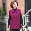 Damesvesten Spring herfst Women Waistcoat Jacket mode slanke moeder afdrukken mouwloze jas plus maat casual vrouwelijk vest met één borte