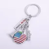 Keychains American Flag Keychain For Man Gifts Key Chains Alloy Metal hanger autoring Charm Keyring