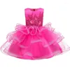 Flickklänningar Flower Year Party Holy Communion Formal Dance Pompous Dress Princess School Graduation Dinner Vestido