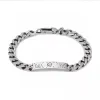 Bracelet féminin de luxe classique Cadeau de bracelet féminin cadeau Hip Hop Neut Hop Men S 20cm Fashion Cuba Chaîne en acier inoxydable Couple Bijoux