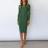 Casual Dresses FW2023 Pullover Knitted Dress Autumn And Winter Long Sleeve Slim Ladies Elegant Party Banquet Evening Vestidos