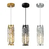 Chandeliers clássicos de lustre de pingente de cristal americano para sala de jantar ilha de cozinha de suspensão longa arame suspenso luminária de lâmpada