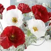 Decorative Flowers Wreaths 1Pc Artificial big Poppy Flowers branch for spring home Wedding Decoration long stem Fake Flowers flores fleurs artificielles T230217