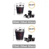 Cups Saucers 4Pcs/set Stainless Steel Mini Wine Tumbler Vodka Cup Polished Drinking S Glasses With Leather Cover Case Bag For Bar