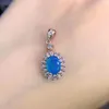 Кластерные кольца Эфиопский синий огненный опал овальный камень стерлинговый серебряный кольцо Женщины Подарок помолвка