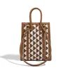 Totes French Minority Canvas Bag Grid Novo Moda Versátil Fashion Portable Messenger