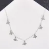 Hangende kettingen elegante vlinders voor vrouwen zilveren kleur roestvrijstalen sterren ketting mode sieraden