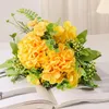 Fleurs décoratives 1 bouquet de boule artificielle chrysanthème papillon soie fête de mariage mariée main tenir Bouquet décor
