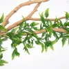 Dekorativa blommor 1.8m Garland Artificiell blommsträng med blad Silkgrön Ivy Vine Home Garden Wedding Arch Decoration