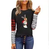 Camisetas De Mujer, Top De manga larga De Navidad para Mujer, Tops De moda con cuello redondo, blusa informal con estampado, ropa De invierno para Mujer, Blusas De Moda