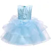 Flickklänningar Flower Year Party Holy Communion Formal Dance Pompous Dress Princess School Graduation Dinner Vestido