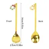 Dinnerware Sets Christmas Golden Stainless Spoon Ornaments Year Gift Coffee Set Xmas Decorations For Home Cute Navidad