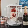 Gift Wrap 1Pcs Transparent PVC Cake Box Valentine Rose Bear Flower DIY Wedding Christmas Boxes Year Decoration