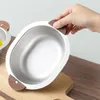 Bowls 500ml 304 Stainless Steel Bowl Stackable Kitchen Accessory Multipurpose With Wooden Handle Serving For Fruit Rice