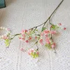 Decorative Flowers Wreaths NEW Beautiful Plum blossom with leaf Artificial Flowers for Home table decoration indie room decor cheap flores T230217