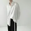 Men's Casual Shirts Korean Clothes White Jacquard For Men And Women Loose Handsome Long Sleeve Beach Shirt Drape Blouse StreetwearMen's