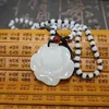 Подвесные ожерелья ретро китайский стиль натуральный белый ожерелье из белого розы мужская и женская подарка на день рождения