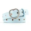 Belts 2023 Fashion Woman Belt Ladies Vintage Heart Buckle Pu Leather Trouser Accessories Femme High Quality Chain