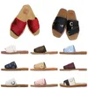 Woody Slide Slipper Designer Fashion Flat Heels Mules Women Sandales Pink Black White Canvas Summer Beach Sandal Shoes