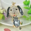 Nyckelringar anländer hund Keyring Rhinestone Crystal Charm smycken Kvinnor Väska hänge bil Key Chain Valentine's Day Christmas Gift