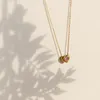 Anhänger Halsketten Koreanische Rosa Zirkon Herz Halskette Edelstahl 18k PVD Gold Farbe Wasserdicht Schmuck Frauen Mutter Geschenk