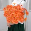 Decorative Flowers Wreaths 52cm Artificial Small Daisy 5 Dutch Chrysanthemum Chamomile Flower Bouquet Wedding Home Decoration Fake Flower T230217