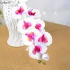 Dekoracyjne kwiaty wieńce sztuczne motyl biały orchidea kwiat jedwabna plastikowa ćma phalaenopsis na dom weselny Dekora