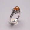 Cluster Rings Genuine/Original Silver 925 Sterling Ring For Weddings Eternity Women LadiesSmall Ball Amber