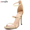 드레스 슈즈 금 하이힐 여성 샌들 웨딩 레이디 펌프 힐 Zapatos Mujer Tacon