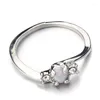 Fedi nuziali strass alta qualità anello opale artificiale fidanzamento per gioielli donna 1PC lega moda decorazione-373248