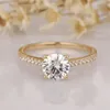 Cluster Rings RandH 6.5mm 1.0 Round Cut Women Jewelry 14K White Gold Women' Wedding Egagement For Party GiftCluster