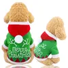 Abbigliamento per cani Natale Gatto Felpa con cappuccio Cappotto Corna di Babbo Natale Abbigliamento invernale per animali domestici per cani di piccola taglia Abbigliamento Yorkshire Shih Tzu Manteau Chien U3