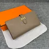 7A KVALITET KVINNA PALLET TOGO EPSOM COWHIDE LEATHER PALLETSLAGSVILL STERLA blixtlåsplånböcker Kort Holder Lady Lad Long Classical Purse Clutch med Orange Box Card