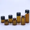 Perfume Bottle 100pcs 1ml2ml3ml5ml Empty Amber Glass Essential Oil Bottle Thin Glass Small Amber Dram Perfume Oil Vials Sample Test Bottle 230217