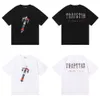 Camisetas masculinas verão novo tshirt trapstar impressão manga curta designer roupas esportivas preto algodão londres rua arco-íris roupas