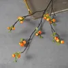 装飾的な花人工ベリー緑の植物ホームデコレーションリンゴの木ウェディングフローラルポグラル小道具