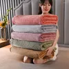 Blankets Plaid Soft Throw Blanket 200x230cm Solid Color Flannel Mesh Nap Sofa Office For Kid Adult Supply Winter Home