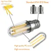 Mini E14 E12 Lodówka Lodówka Filament Filament Świetlne Cob Żarówki 1 W 2W 4W Lampa ciepłe / zimne białe lampy oświetlenie