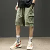 Mäns shorts koreanska mode casual shorts för män bekväma tröjor som kör hiphop löst kläder manliga militärgröna taktiska shorts j230219