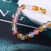 Charmarmband Small Round Natural Stone Elastic Rope Cherry Quartz Crystal Pärled Armband för kvinnliga smycken Yoga Meditation Reiki
